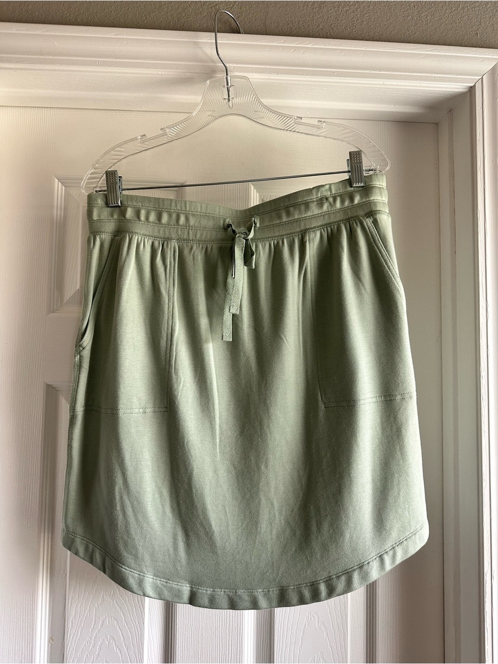 Casual Drawstring Skirt in Sage Green